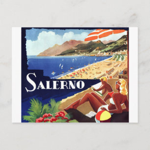 Salerno, italienska rivieran, Italien, vintage, re Vykort