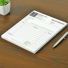 Sales Invoice Receipt | Company / Business Logo Anteckningsblock