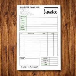 Sales Invoice Receipts, Small Business Payment Pad Post-it Block
