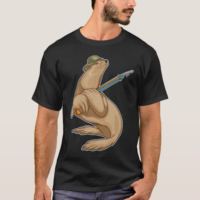 Sälfiske med Harpoon Fishing T Shirt (Framsida)