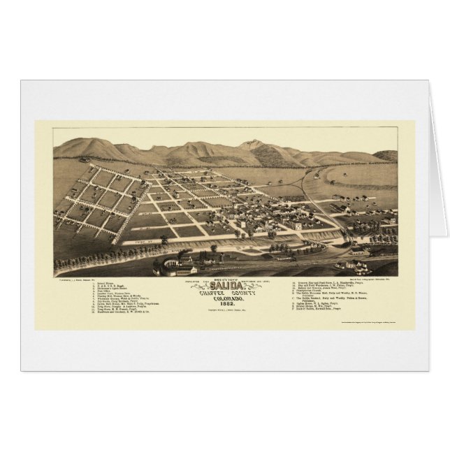 Salida panorama- karta för CO - 1882 Hälsningskort (Framsidan Horizontal)