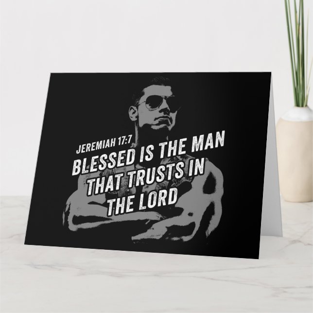Salig är den man som litar på Herren Jeremia Tack Kort (Framsida)