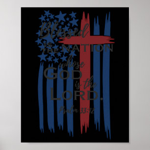 Salig är den nation vars Gud är Herren Amerika Poster
