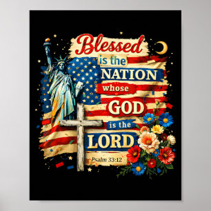 Salig är den nation vars gud är herren patriotisk poster