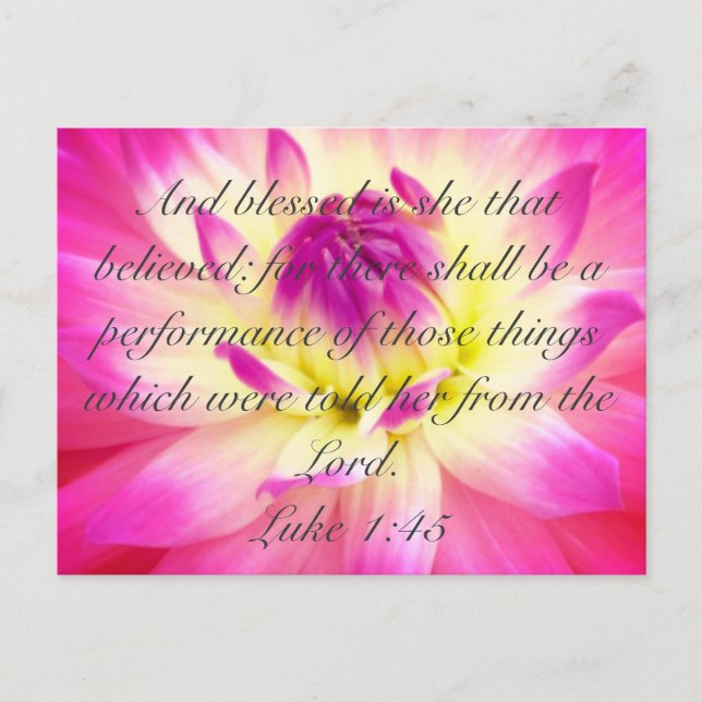 Salig är hon som trodde vykort (Framsida)