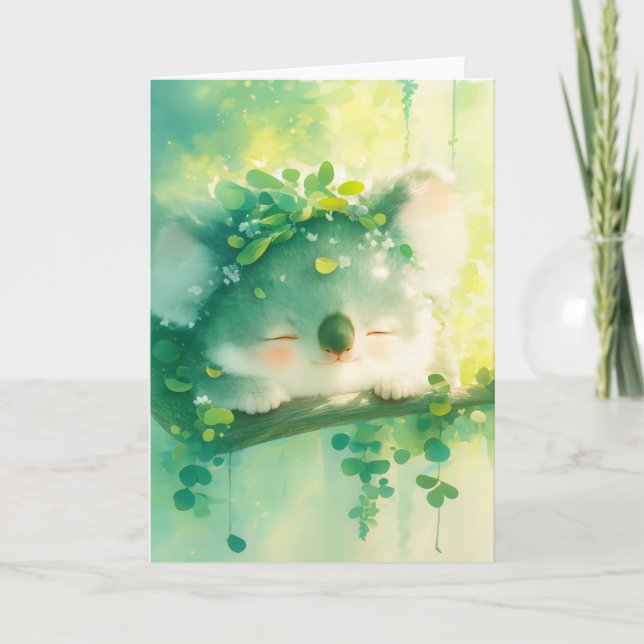 Salig Koala i Lövrik Paradis Kort (Framsida)