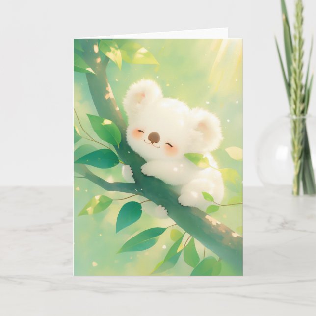 Salig Koala som kramar en gren Kort (Framsida)