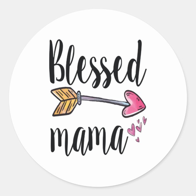 Salig Mama Runt Klistermärke (Framsida)