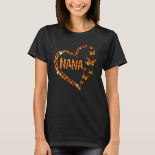 Salig Nana Tacksamt Hjärta Tacksamma Fjärilar T Shirt