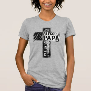 Salig Papa Cross Kristet Vintage Typografi De T Shirt