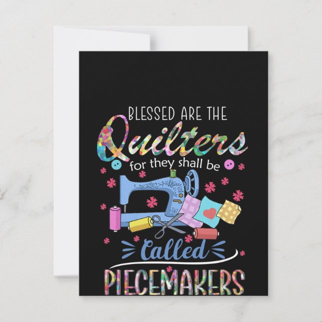 Saliga äro de quiltare ty de skola kallas lappmaka tack kort (Framsida)