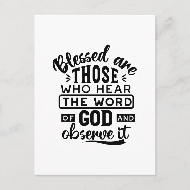 Sålige äro de som hör Guds ord Citat Vykort (Framsida)