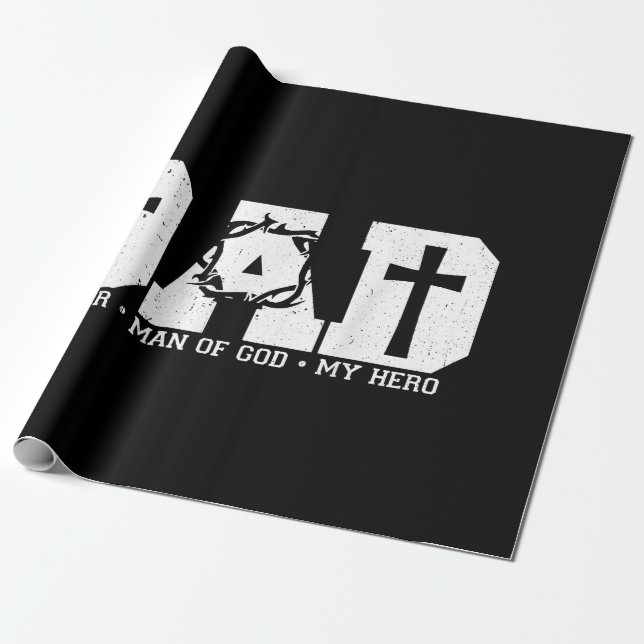 Salige Pappa Pappa Kors Kristna Religiösa Far Presentpapper (Utrullad)