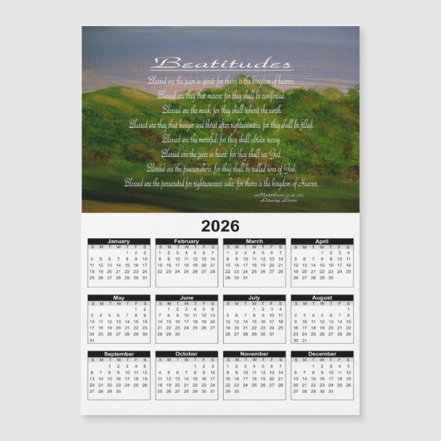 Saligprisningar 2026 Kalender (Framsida)