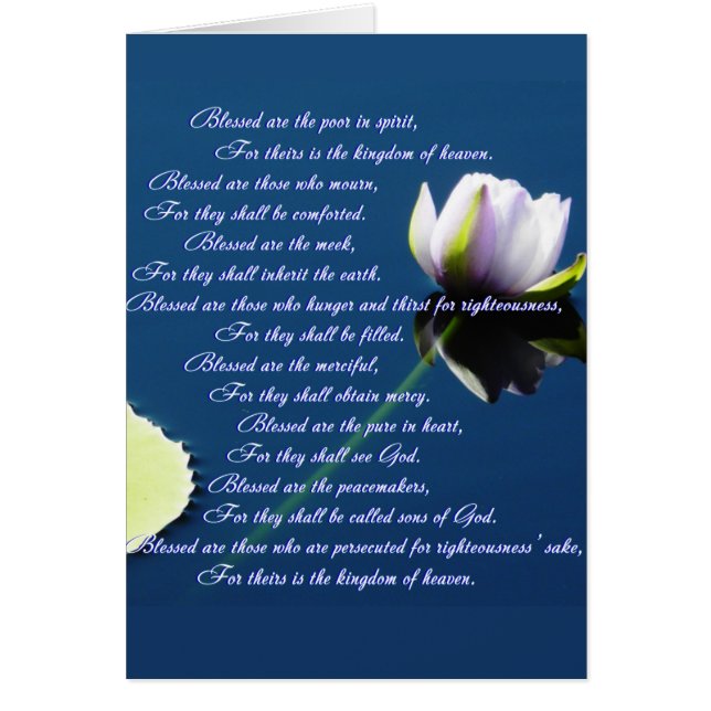 Saligprisningarna Hälsningskort (Framsidan)