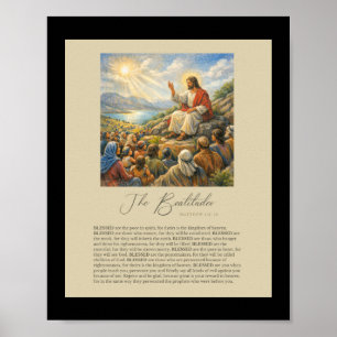 Saligprisningarna Matteus 5:3–12 Bergspredikan Poster