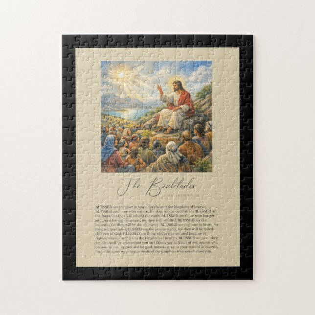 Saligprisningarna Matteus 5:3–12 Bergspredikan Pussel (Vertikal)