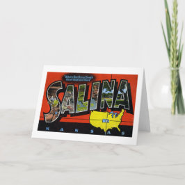 Salina Kansas Antik Välkomsthälsning Kort