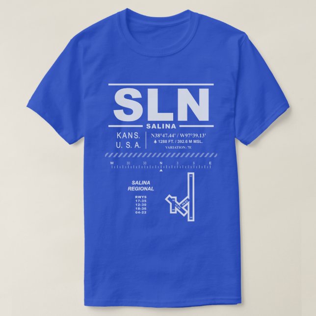 Salina Regional Airport SLN T-Shirt (Design framsida)