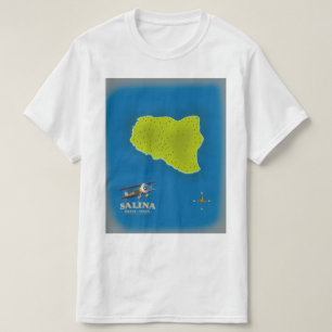 Salina, reseaffisch för Sicilien karta karta T Shirt