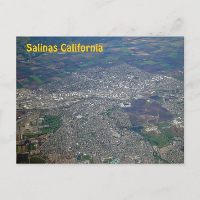 Salinas, California Aerial View vycard Vykort (Framsida)