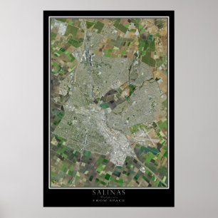Salinas California Satellite Poster Karta