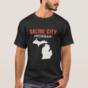 Saline city Michigan USA State America Travel Mich T Shirt