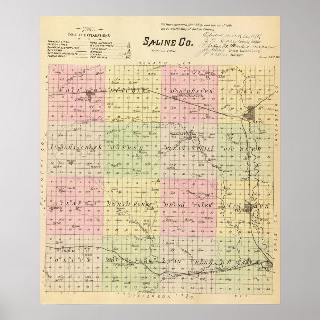 Saline County, Nebraska Poster (Framsidan)