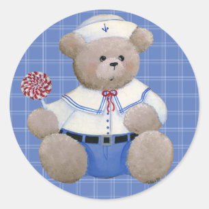 Salior Bear Sticker Runt Klistermärke