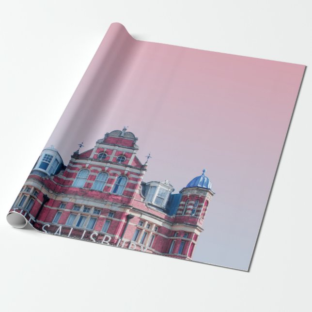 SALISBURY-BYGGNADEN UNDER ROSA HIMLAR PRESENTPAPPER (Utrullad)