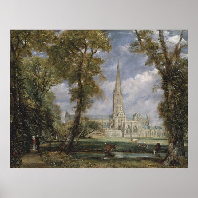 Salisbury Cathedral från Garden (Const.) Poster (Framsidan)