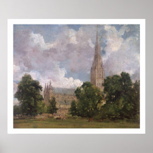 Salisbury Cathedral från södra västern Poster