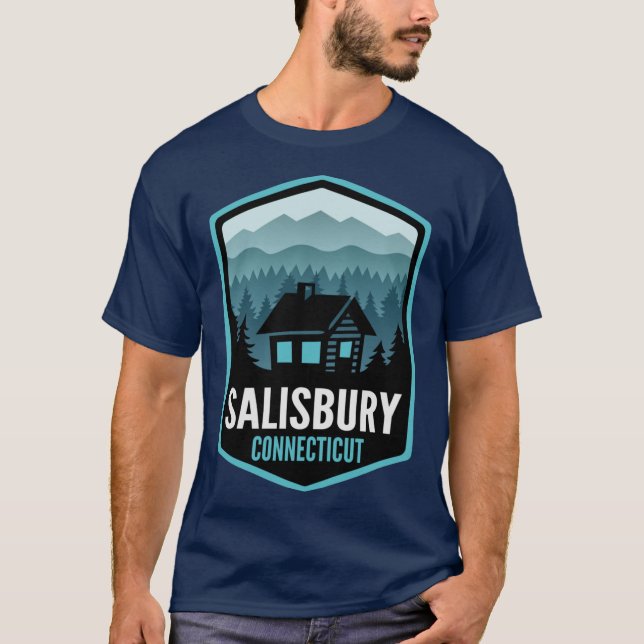 Salisbury Connecticut Mountain Town Cabin Oversize T Shirt (Framsida)
