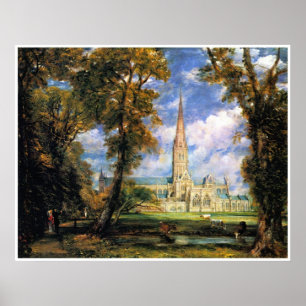 Salisbury domkyrka från biskop jordning poster