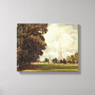Salisbury domkyrka från nära lägre Marsh, 1820 Canvastryck