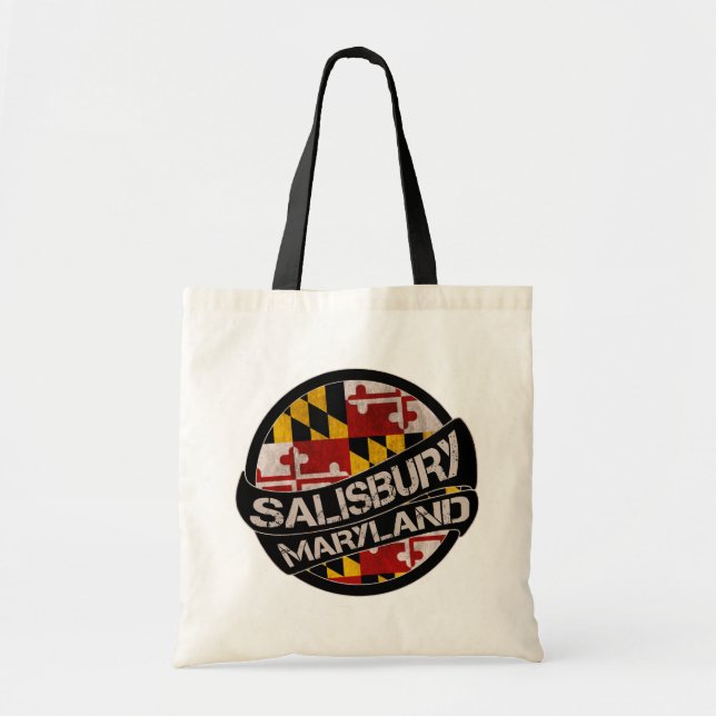 Salisbury Maryland flagga grunge tote bag Tygkasse (Framsidan)