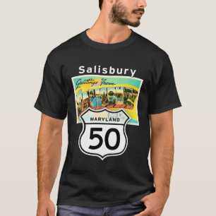 Salisbury Maryland MD US 50 Large Brev Travel Po T Shirt