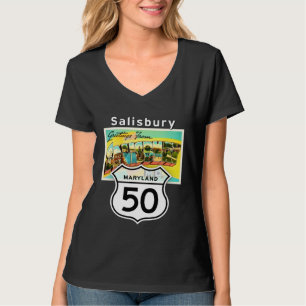 Salisbury Maryland MD US 50 Stor Bokstav Resa Po T Shirt