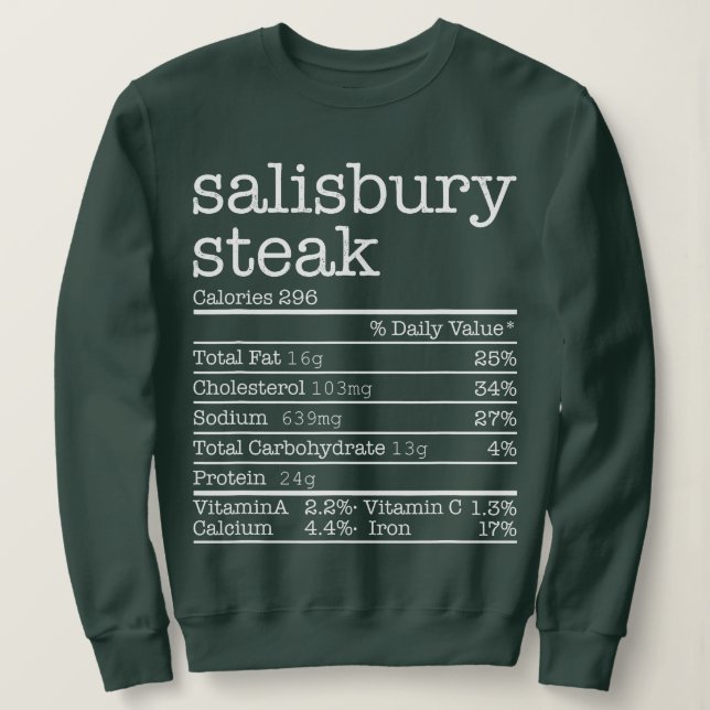 Salisbury Steak Nutrition Facts Thanksgiving Chris T Shirt (Design framsida)