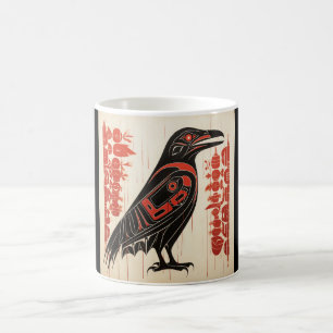 Salish native pacious northwest art stil raven kaffemugg