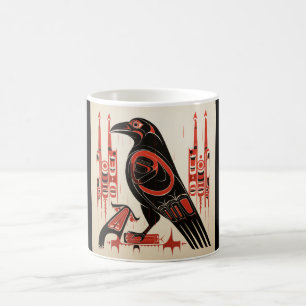 Salish native pacious northwest art stil raven kaffemugg