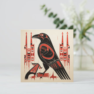 Salish native pacious northwest art stil raven kort