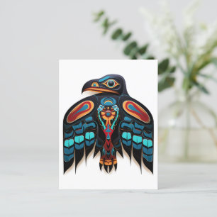 Salish raven totem vykort