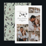 Sälj dagens elegant med julskript - multifoto julkort<br><div class="desc">Svart,  sage grönt modern elegant Rustic vattenfärgsbeige naturbeige Scandinavian contemporary muted färg beige,  black and white 5 multiphol helgdag julkort.</div>