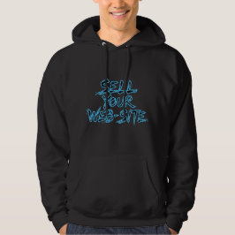 Sälj Din Hemsida Förfallen Blå Typografi Hoodie