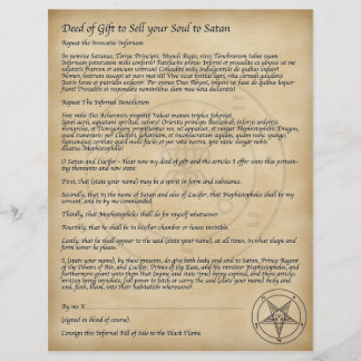 Sälj din själ till Satan! Reklamblad