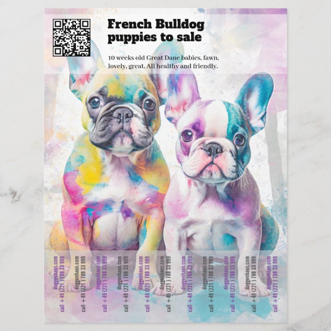 Sälj franska valpar Design Flyer (Framsidan)