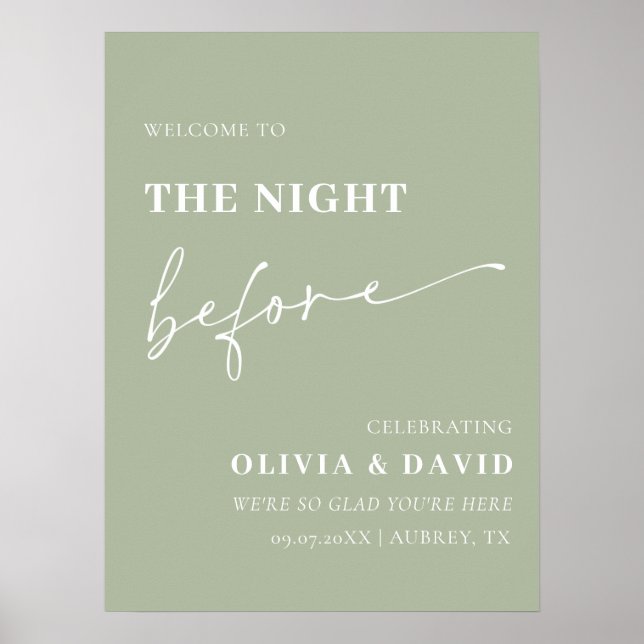 Sälj Grönten natten före upprepning av middagsskyl Poster (Framsidan)