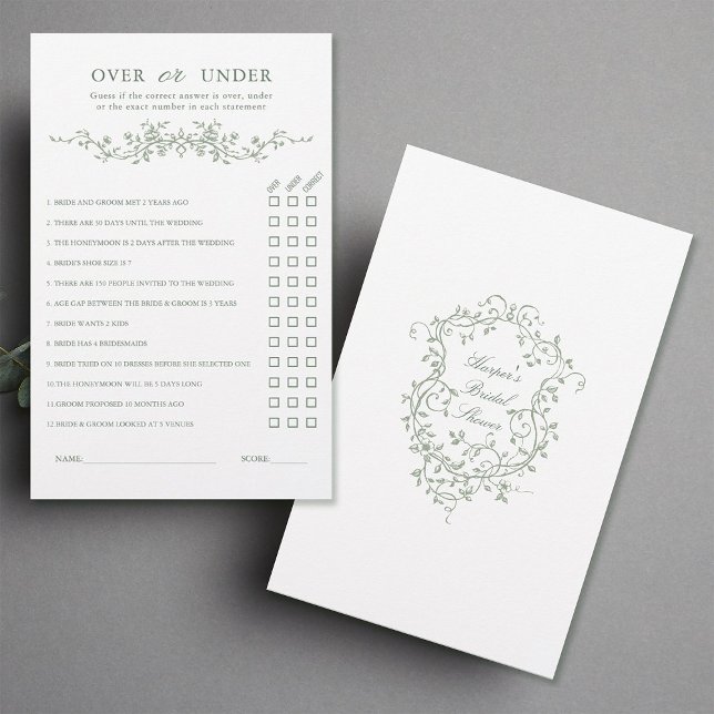 Sälj Grönten "Över eller under" Möhippa - spel (Front & Back)