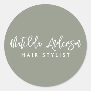 Sälj gröntens moderna skript med minimal elegant runt klistermärke